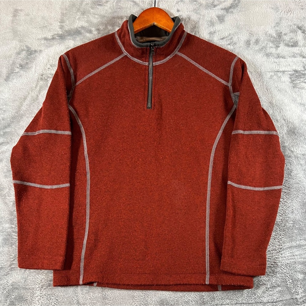 Kuhl Boy's Kashmira Sweater Quarter Zip Pullover Red Youth Size L (14-16))
